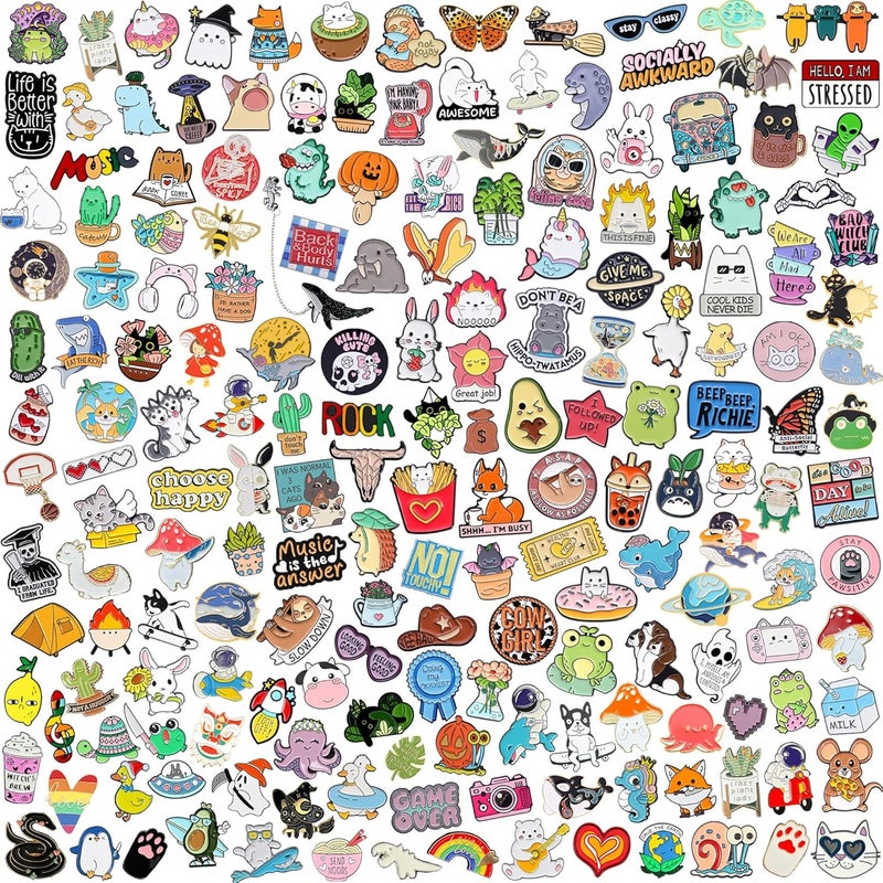 SINCCO 20/40/50 Pcs Cute Enamel Backpack Pins, Funny Anime Enamel Lapel Pins Bulk Set Cool Brooch Button Pins Badge Aesthetic for Backpacks, Bag, Jacket, Kids, Girls, Festival Present - Image 1